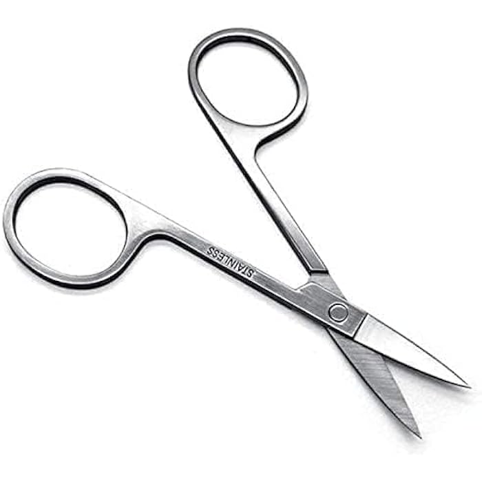 HASANAT ESSENTIALS Stainless Steel Scissor with Curved Sharp Edge Blades for Eyebrow, Facial Hairs and Eyelashes 2986 - Image 2